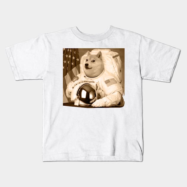 Dogecoin Astronaut -  Dogecoin To The Moon Kids T-Shirt by TEEPHILIC